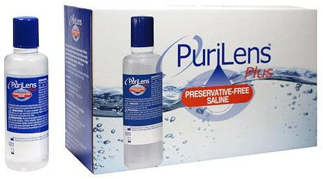 Purilens Plus Preservative-Free Contact Lens Saline 120ml (4 fl. oz.) 12 Pack