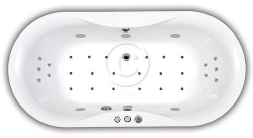 Pegasus Whirlpool Bath with 6 Chromotherapy Light Jets & Spa, Poseidon 1850x900mm