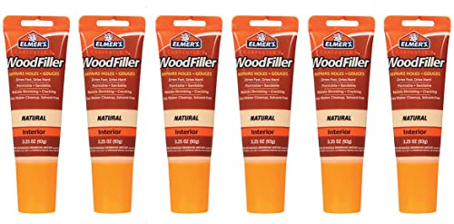 Elmer's E868 Carpenter's Wood Filler, 3.25-Ounce Tube, Natural - 6 Pack