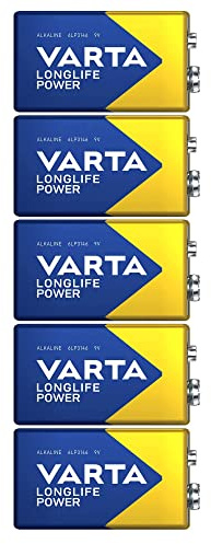 Varta 4922 9V Högenergisnåla Blockbatteri Paket med 5