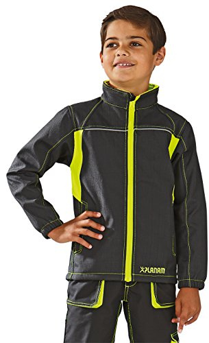 Planam 6130158 Storlek 158/164 Junior Softshelljacka – antracit/gul