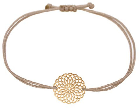 Selfmade Jewelry Armband Damen Roségold Mandala Boho Style Makramee Armbändchen Inkl. Geschenk-Verpackung (Rosegold - Braun)