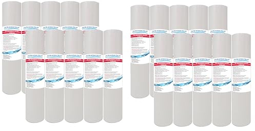 Cartuccia Filtro Acqua Polipropilene A SEDIMENTI 10 Pollici Micron 1 per OSMOSI INVERSA DEPURATORE Acqua Set 20 Pezzi