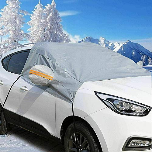 SANWAN - Funda Protectora Cubre Coche Exterior para Parabrisas, Resistente al Agua, Protección contra el Polvo y el Hielo en Todo Tipo de Clima, con Dos Fundas de Espejo