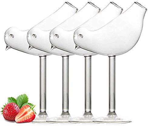 Cocktail Glass Bird Glasses Drinking Cocktail Wine Glass 5oz/150ml Set of 4 Unique Champagne Coupe Glass Martini Goblet Cups 4pcs Glassware for KTV Home Bar Club