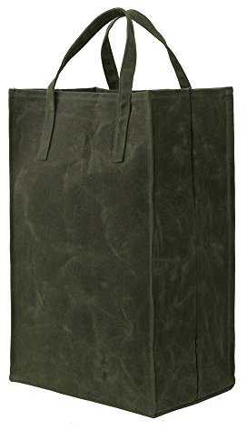 Kaaltisy Bolsa de compras de lona encerada Bolsa de compras encerada Bolsa de compras reutilizable de lona encerada, Verde-grande, Hartes Handgefühl