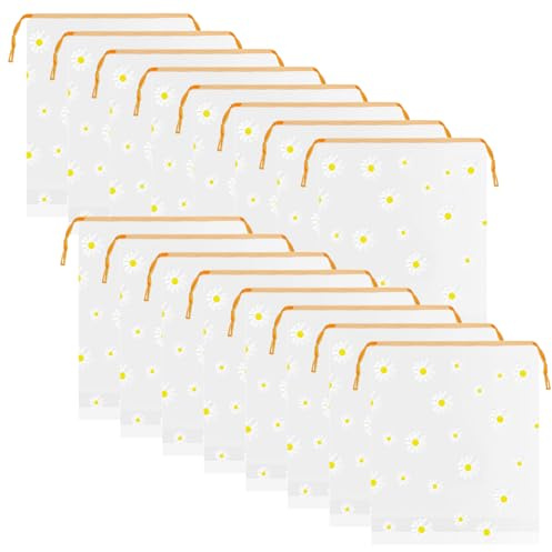GAOHAN 36 Pcs Daisy Print Storage Bags Multi-Purpose Shoe Organizer Bag | Waterproof Storage Bags Travel Storage Bag Dust Proof Bag for Cosmetics, Travel, Business, Clothing, Packaging