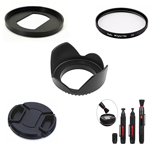 SK40 52 mm Kamera-Objektiv-Set, Gegenlichtblende, UV-Filter, Bürstenadapterring für Sony ZV-1, RX100 VII, RX100 VI, RX100V, RX100 IV, RX100 III, RX100 II, RX100 VA Kamera