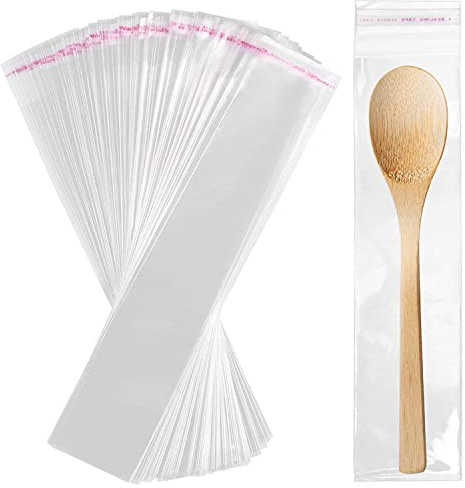 Clear Self-Adhesive Cellophane Bags, 100 Pieces 25 x 5cm/9.5 x 2in