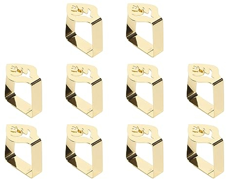 Tischdeckenklemmen, Tischdeckenklammern, Starke Klemmkraft, Multifunktional, 10 Stück, Rutschfest, für Partys (Gold)