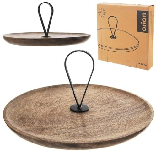Holzplatte Servierständer Servierplatte Obstetagere Kuchenplatte aus Holz Mango 30,5 cm