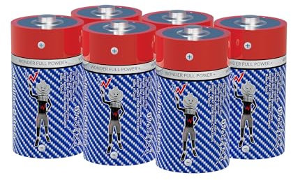 Wonder Full Energy - Pack de 6 Piles Alcalines C/LR14 1,5V - Longue Durée, Anti-Fuite, sans Plastique - Idéales pour Radios, Lampes, Jouets, Balances, Équipements Pro, Usage Domestique ou Quotidien