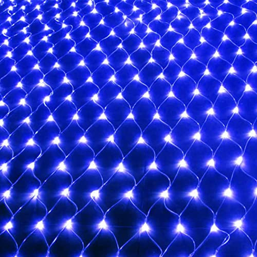 WxiaoD Réseau de lumière Guirlande Lumineuses Filet, LED Filet Lumineux Extérieure 8 Modes, IP44 Étanche Extérieure pour Chambre Noël Mariage Soirée Maison Jardin (6x4M 880LED, Bleue)
