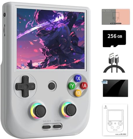 NULA RG406V - Console da gioco in stile retrò, con scheda TF da 256 G / 9000 giochi Android 13 Unisoc T820, touch screen IPS da 4 pollici, supporto 5G WiFi Bluetooth