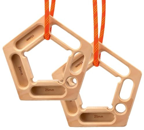 Upriver Kletter-Hangboard, Griffbrett, Kletterringe, doppelseitiger Grifftrainer mit Seilen für Fingerstärke beim Klettern und Bouldern, 2 Stück