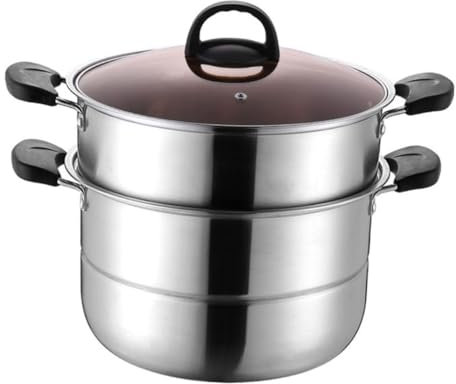 LAPYAPPE Olla Para Vapor Vidrio y Baño María Inoxidable Resistente Corrosión y Alta Temperatura Para Cocinar Al Vapor