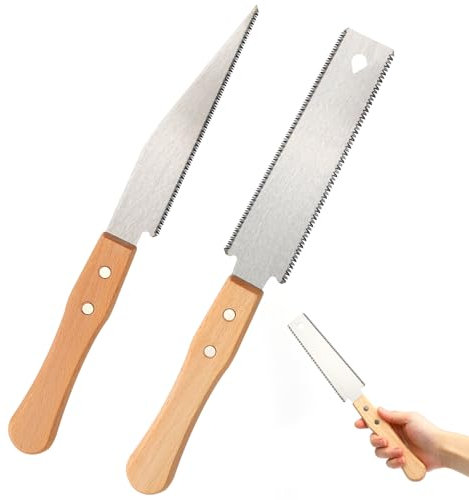 APOMOONS Sierra Japonesa para Madera, Precisión Mini Sierra Manual de Tracción Doble Filo, Herramienta de Carpintería Versátil para Cortes Finos Y Rápidos