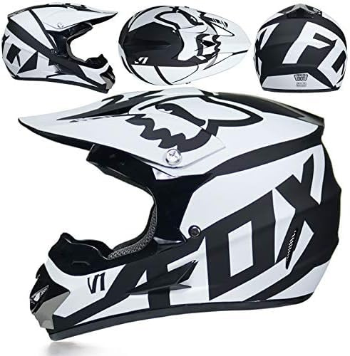 Motorcykelhjälm cross kvinnor män full face MTB-hjälm motocrosshjälm DOT/ECE-certifierad med skyddsglasögon mask handskar downhill hjälm mopehjälm skyddshjälm för Cruiser Chopper