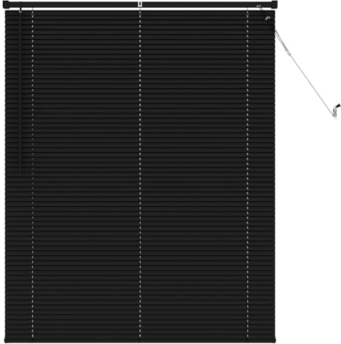 vidaXL Persiana Veneciana Negro 150 x 120 cm PVC, Persiana Veneciana Moderna y Resistente para Oficina en casa, filtra luz, Protege privacidad, Uso Interior