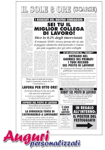 Bombo Biglietto Auguri Giornale Collega Amico | Dimensioni 32x49 cm, con carta specchio