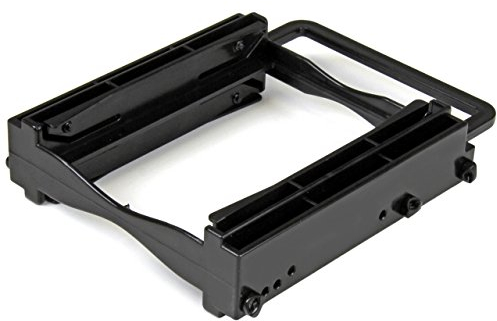 StarTech.com Dual 2.5 SSD/HDD Mounting Bracket for 3.5” Drive Bay - Tool-Less Installation - 2-Drive Adapter Bracket for Desktop Computer (BRACKET225PT) , Black