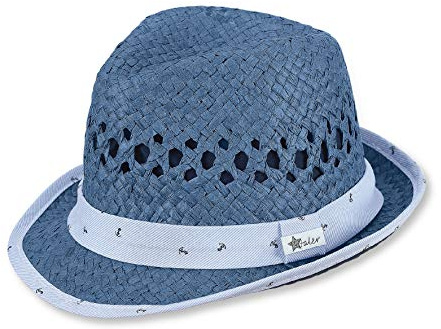 Sterntaler 1611980 Sombrero, Bebé-Niños, Azul (Jeansblau 348), 49 (Tamaño del Fabricante: 49)