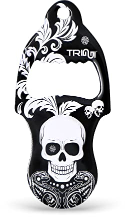 TRIGGI® Öffner – Einkaufswagenlöser, Einkaufschip abziehbar, Schlüsselanhänger, Chip Einkaufswagen, Totenkopf mit Flaschenöffner