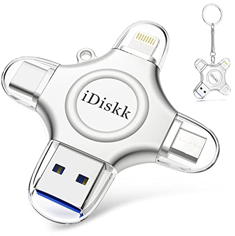 iDiskk MFi-zertifizierter 256GB USB Stick iPhone Externer iPad-Speicher iPhone USB-Flash-Laufwerk Speicherlaufwerk Kompatibel mit dem neuen iPhone iPad Pro USB C Android PC und iOS16