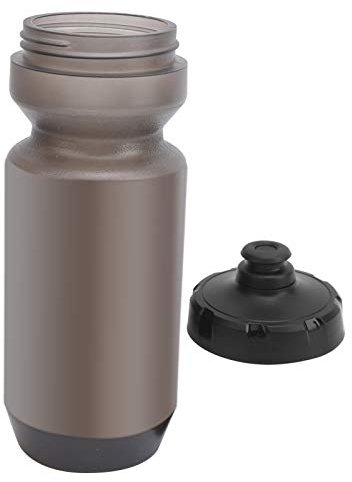 Fahrrad Trinkflasche 610 ml, Einhändig drückt das Wasser leicht heraus und schließt Sich automatisch weiches Silikon Mundstück zum Radfahren & Fitness(Transparentes Grau)