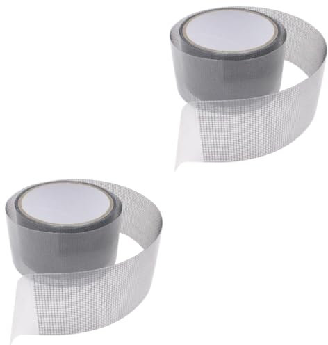 DOITOOL 2rolls Window Screen Repair Tape Self-Adhesive Mesh Decal for Fixing Tears Doors Tents Rv Screens Lightweight Breathable