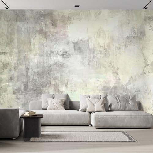 wall26 Wall Sticker/Wall Mural Abstract Acrylic Background in Light Grey and White Colors, Not Peel and Stick, Non-Woven Wallpaper Decorative for Bedroom, Living Room, Office - 100x144 inches