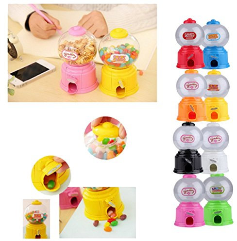 worien Mignon Bonbons Mini Candy Machine Bubble Gumball Distributeur Tirelire Enfants Jouet Multicolore AléAtoire, Environ 14,5 X 8,7 Cm