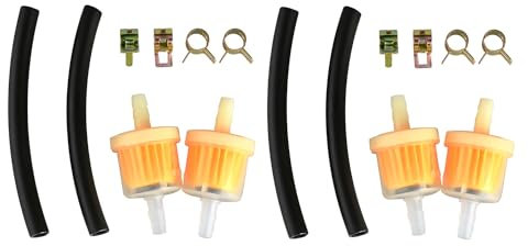 GroveEss 16 PCS Inline Fuel Filter Kit,Filtration Speed Quick Fuel Filter,Universal Car Fuel Filter Hose Spring Clips,for Motorbike Scooter Generator Lawnmower Machines Auto