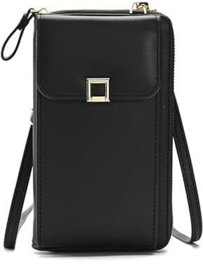 Amasawa Telephone Avec Fente Pour Carte Et Bandoulière Réglable Sac Telephone Pochette Portable Mini Sac à Bandoulière Avec Sangles Pochette Telephone Sac à Bandoulière Pour Femme(Noir)