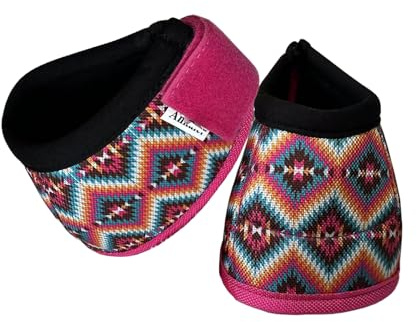 Ankaier Overreach Bell Boots for Horses | Superb Hoof Protection | Easy Put On Quick Wrap Hook & Loop | Comfortable Durable | Reliable Shock Absorbing 2 Counts (PinkDiamond, Large)
