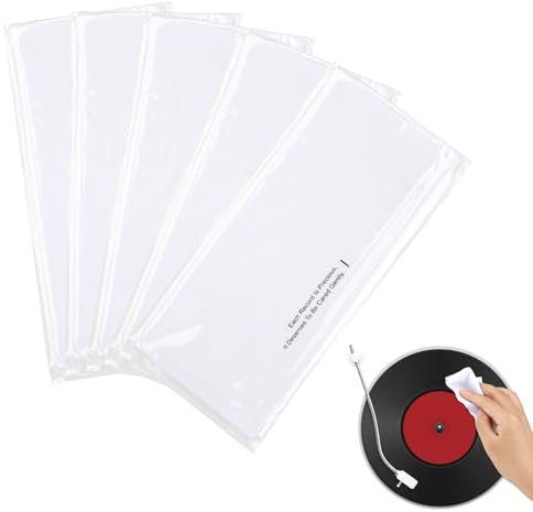 5 Pack Vinyl Record Cleaning Cloth, Anti-Static CD Cleaning Cloth - 24 * 16.5cm Supersoft Absorbent Microfiber Lint Free White Cloth for VCD DVD Player, Laser Lens Cleaning Disc Cleaning Set