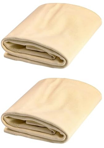 QUALDESN 2 PCS Chamois Leathers For Cars, 30 x 40cm Soft Shammy Leather Cloth for Car, Ultra-Absorbent and Scratch-Free for Car Detailing, Windows, or Motorcycle Cleaning, Reusable and Quick-Dry