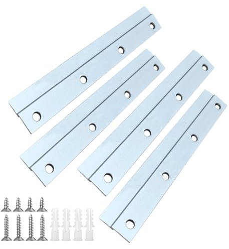 Z Klemmen zum Aufhängen, 4 Stück Bildaufhänger für Schwere Bilder 15cm Wandbefestigung Aufhängeschiene Z Profil Aluminium French Cleat für Bilder Spiegel Rahmen