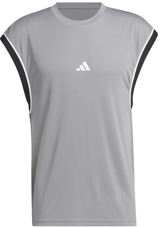 adidas Herren Basketball All World Sleeveless Tank, Grey Three/Black, XL