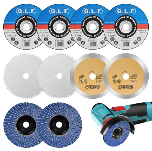NUTKIT 76mm Cutting Discs, 10 PCS Angle Grinder Discs, Cutting disc for 10mm Angle-grinder, Grinder Blades Sets for cutting Metal Stone Wood Plastic Grinding