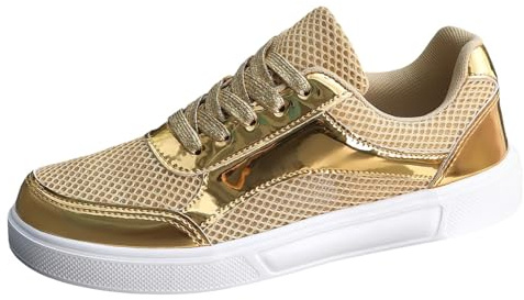 Allbestop Basket Plateforme, Chaussure Orthopedique Femme Tennis de Table Barefoot Sneaker Chaussure Running Chaussures Randonnée Femme Marche Jogging Large, Chaussures de Sport Taekwondo(Or,39)