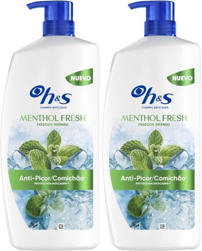 H&S Menthol Fresh Champú Anticaspa 1000ml con Dispensador, para Uso Diario. Hasta 100% de Protección Anticaspa, Clínicamente Probado. Para Todo Tipo de Pelo y Cuero Cabelludo. Frescor, Aroma a Mentol