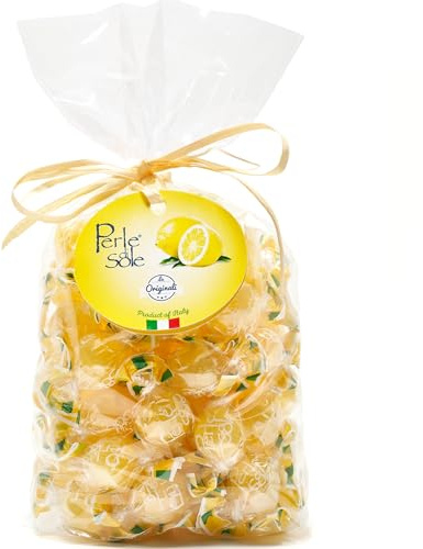 Perle di Sole – Caramelle al Limone Costa d’Amalfi I.G.P. 500g, con Olio Essenziale di Limone – Dolcezza Mediterranea dal Cuore della Costiera Amalfitana – Senza Glutine, Made in Italy