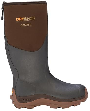 Dryshod Mens Haymaker Hi Rubber Farm Boots |Rubber | Waterproof | Brown |Size 16