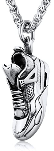 U7 Herren Halskette Edelstahl Sport Schuh Form Anhänger Silberkette Casual Hip Hop Halskette Modeschmuck Geschenke für Vatertag Männer Jungen