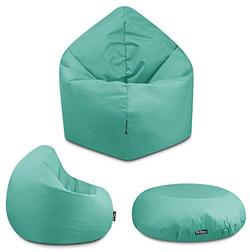 BuBiBag - 2in1 Sitzsack Bodenkissen - Outdoor Sitzsäcke Indoor Beanbag in 32 Farben und 3 Größen - Sitzkissen für Kinder und Erwachsene (125 cm Durchmesser, Pacific)
