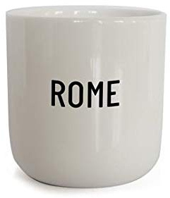 PLTY - Taza sin asa - Porcelana blanca esmaltada a mano - porcelana china de hueso de alta calidad - Tazas divertidas - Rome - Cities