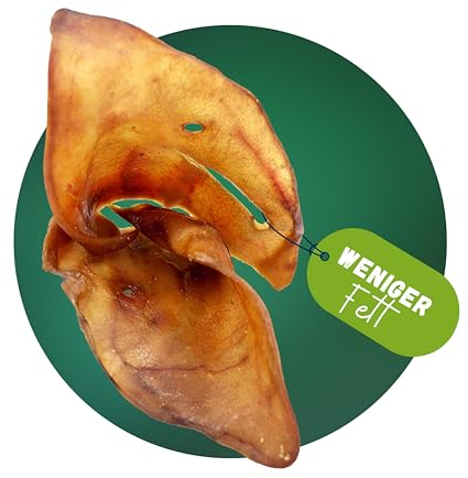 BREERs Getrocknete Schweineohren Light für Hunde 500 Gramm Kauartikel aus Schwein, Hundeleckerli getreidefrei, Kausnack, Leckerli Hund, eigene deutsche Herstellung