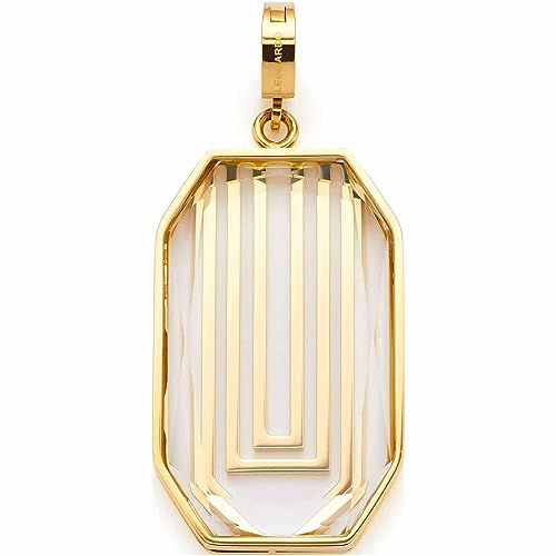 Leonardo Jewels Clip&Mix Nova Anhänger aus Edelstahl IP Gold, rechteckiger Kettenanhänger mit funkelndem Glaskristall, Schmuck Geschenk, 023262