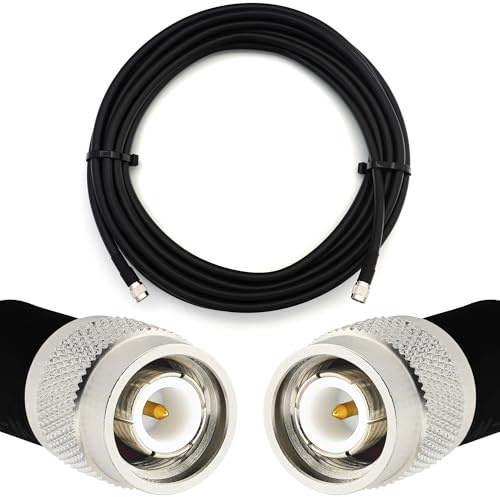 10 m TNC Male till TNC Male koaxialkabel — full koppar HF400 flexibel förlängning Coax 50 Ohm (LMR400 UF UltraFlex ekvivalent) — för signala LAN-enheter